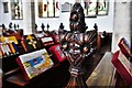 TL8866 : Great Barton: Holy Innocents Church: Finely carved poppyhead 11 by Michael Garlick