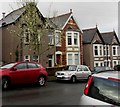 ST3288 : White blossom in early March, Summerhill Avenue, Newport by Jaggery