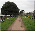 ST2987 : Path through the southern edge of St Woolos Cemetery, Newport by Jaggery