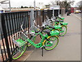 TQ2081 : Lime-E electric assist hire bikes, Acton Main Line Station by David Hawgood