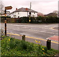 ST2682 : Old signpost at crossroads in the centre of Marshfield by Jaggery