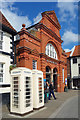 TA0339 : White Phone Boxes and Browns Cafe by Des Blenkinsopp