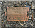 J5182 : Electricity warning brick, Bangor by Rossographer