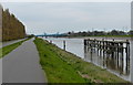 SJ3169 : Old landing stage on the River Dee by Mat Fascione