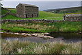 SD7993 : River Ure and field barns by Ian Taylor