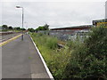 SN4119 : Overgrown former platform, Carmarthen railway station by Jaggery