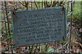 TM2552 : Plaque on the rose marking Edward Fitzgerald's grave, Boulge by Christopher Hilton