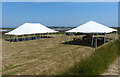 TM4555 : Tents next to Westrow Reach on the River Alde by Mat Fascione