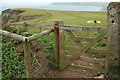 SX6246 : Gate on coast path near The Beacon by Derek Harper