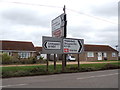 TL6185 : Roadsigns on the A1101 Mildenhall Road by Geographer