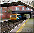 ST1586 : Rhymney train leaving Caerphilly station platform 3 by Jaggery