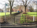 TQ2768 : Footpath across Cricket Green, Mitcham by Malc McDonald