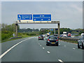 SE4156 : Sign Gantry on the A1M at Allerton Park Interchange by David Dixon