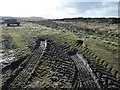 NY9718 : Tyre tracks near Fiddler House by Christine Johnstone