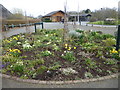 TQ2276 : Flower bed at the entrance to the London Wetland Centre by Marathon