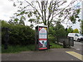 ST2994 : Colourful side of a phonebox, Old Cwmbran by Jaggery