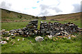 NY8509 : Wall gap and barn in Belah Valley by Andy Waddington