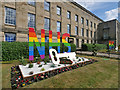 SD8010 : Rainbow Tribute to the NHS Outside Bury Town Hall by David Dixon