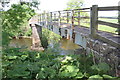 SD9988 : Harper Wath footbridge over River Ure by Roger Templeman