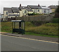 SO2508 : Dark green bus shelter alongside the A4043 Cwmavon Road, Blaenavon by Jaggery