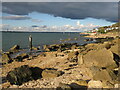 SZ4795 : Rocks at Gurnard, near Cowes by Malc McDonald