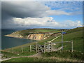 SZ3084 : Path on Tennyson Down, near Alum Bay by Malc McDonald