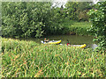 SP3065 : Canoeing upstream on the River Leam, Edmondscote, Royal Leamington Spa by Robin Stott