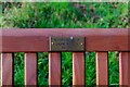 SO7878 : Seat by village pond (2) - plaque, Trimpley, Worcs by P L Chadwick