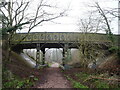 TG3227 : Old Road Bridge over former Railway line by David Pashley