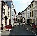 SO0428 : Road ahead closed, Castle Street, Brecon by Jaggery