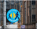 J3474 : Social distancing sign, Belfast by Rossographer