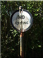 ST8059 : An old 'No Cycling' sign in Avoncliff by Neil Owen