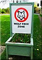 SP5318 : Wolf Free Zone sign, Weston-on-the-Green, Oxon by P L Chadwick