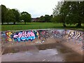 SP3382 : Skateboard park with graffiti, Holbrook Park by A J Paxton