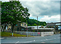 SE1422 : New flood defence wall, Wakefield Road, Brighouse by Humphrey Bolton