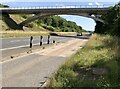 ST6674 : Bridge over the Ring Road at Siston Common by David Dixon