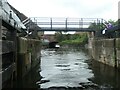 SJ3392 : Footbridge, tail of Stanley Lock 4 by Christine Johnstone