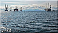 NH7868 : Oil exploration rigs in the Cromarty Firth by Julian Paren