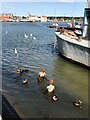 TM2748 : The Sisters statue in the River Deben in Woodbridge by Richard Humphrey