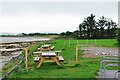 X3193 : Picnic tables at Clonea Strand, Co. Waterford by P L Chadwick