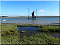 TQ9168 : An old sailing barge on The Swale by Marathon