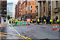 SJ8397 : Road Block on Peter Street by David Dixon