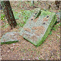 NZ5905 : A block of dressed sandstone with holding down bolts by Mick Garratt