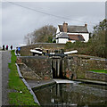 SO8691 : Botterham Staircase Locks and Bridge, Staffordshire by Roger  D Kidd