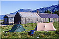 NG8704 : Tents and bothy at Barrisdale, 1991 by Trevor Littlewood