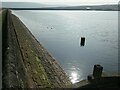 SD9916 : Inner face of the dam, Green Withens reservoir by Christine Johnstone