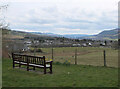 NN9459 : Viewpoint bench above Moulin by Jim Barton