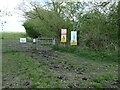 SP5712 : Warning signs at a bridleway gate, Ot Moor by Christine Johnstone