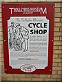 SE7408 : Notice at back of cycle shop at the Trolleybus Museum, Sandtoft by David Hillas