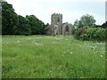 SO4876 : Churchyard of St Mary the Virgin, Bromfield by Christine Johnstone